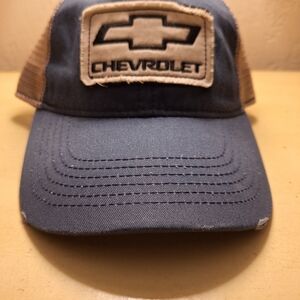 Chevrolet Blue and Tan Trucker Hat